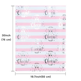 WRAPAHOLIC Pink Wrapping Paper - 12 Sheets Rose Gold and Pink Design Folded Flat for Wedding, Bridal Shower, Girls Birthday - 19.7 Inch x 30 Inch Per Sheet