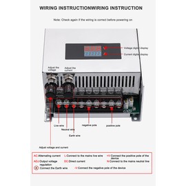AC/DC Switching Power Supply,1000W 110V AC Input,48v,20A DC Output,Adjustable Switching Power Supply,Variable Digital Lab Adapter