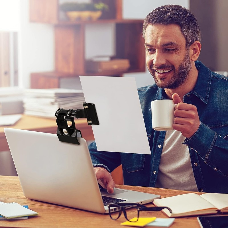 XINYUICEAN Plastic Adjustable Clips Rotatable Clip Holder Black 4Pcs Document