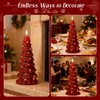 Christmas Tree Candles with Remote, Red Christmas Flameless Candles with