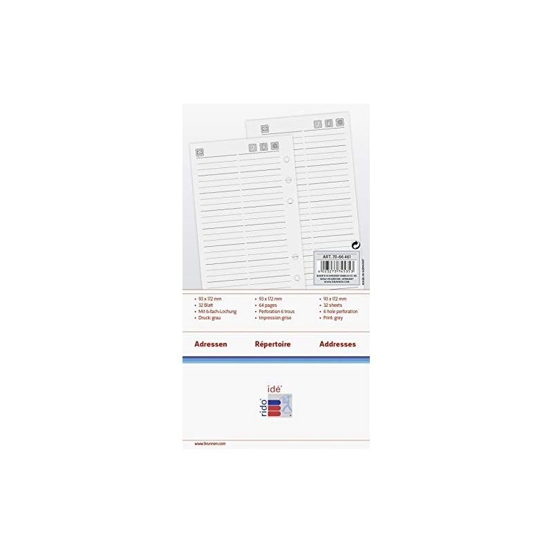 rido/idé 7066461 Addresses for Timer Filius/Timing 2, 93 x 172