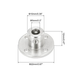 sourcing map 1 Pcs 5mm Flange Coupling Connector Rigid Guide Model Coupler Accessory Shaft Axis Fittings with Mini Hex Wrench and Fastening Screw for DIY RC Model Motors