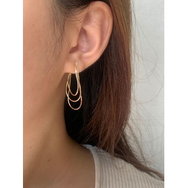 YESLADY Gold Tassel Drop Dangle Earrings for Women Triple Layer Dainty Minimalist Chain Studs
