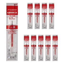 Mitsubishi Pencil, Ballpoint Pen Refill, Jet Stream 0.7, Red, 10 Pens SXR7.15