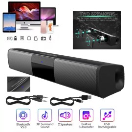 Universal TV Sound Bar Speaker With 2 Subwoofer Bluetooth Speaker System Home Theater