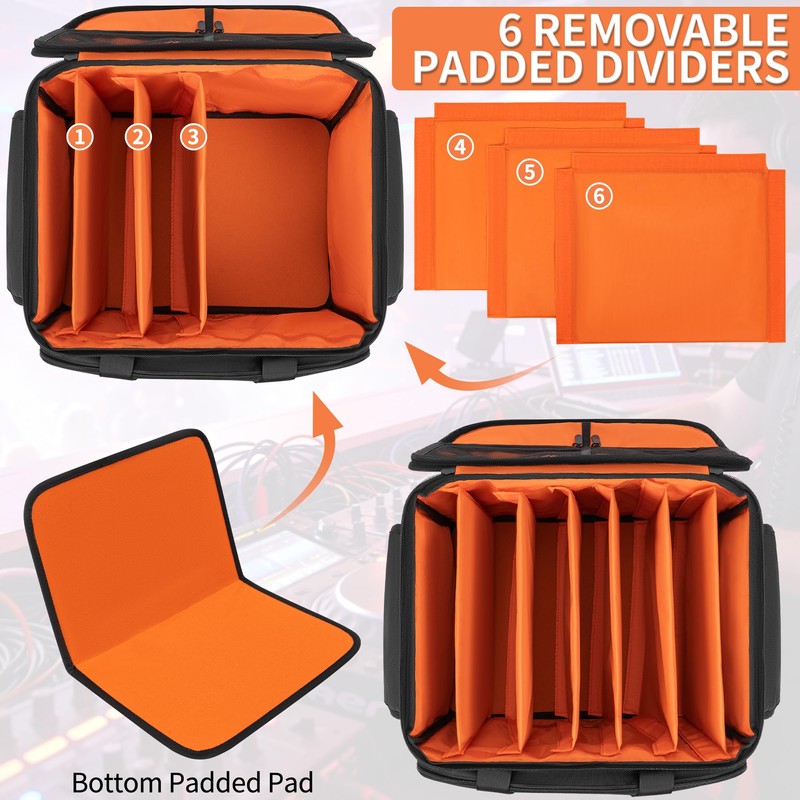 IBVIVIC DJ Cable File Bag with 6 Detachable Dividers High