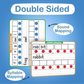 Aizweb 12 Pack Phonemic Awareness Dry Erase Board,9" x 12" Syllable Small Whiteboard,Speech Therapy Material Phonics Games,Science Reading Manipulative,Preschool Kindergarten Classroom Must Have