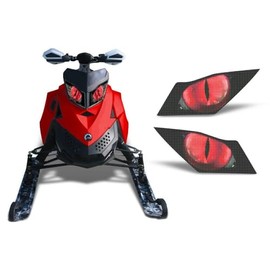 AMR Racing Snowmobile Headlight Eye Graphics Decal Cover Compatible with Ski Doo Rev XP Summit - Eclipse Red