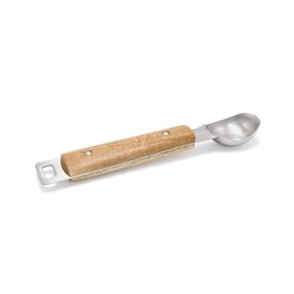 MMEP Stainless Steel Ice Cream Scoop with Wooden Handle, Heavy Duty Scooper, Premium Kitchen Gadgets as Spoons, Measuring Spoons, Molds, Baking Supplies