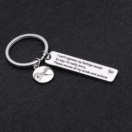 TzrNhm Blossom Apology Keychain, Heartfelt Gift for Best Friends, I’m Sorry Jewelry for Loved Ones, Stainless Steel Keepsake, Unique Token for Forgiveness, Sentimental Accessory for Boyfriends
