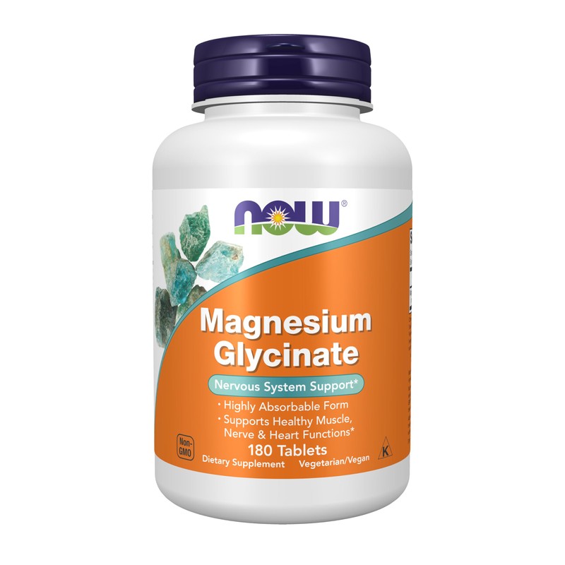 NOW Suplementos, Glicinato de magnesio 100 mg, forma altamente absorbible,