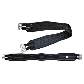 Preto New Synthetic Girth Jumping Horse Saddle Soft Waffel Embossed Neoprene Padded Equine Elasticated End Anatomical Anti-Chaff Anti-Gall Double Tape Reinforced Strong Durable Washable