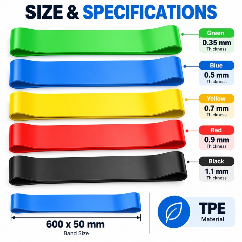 5-Piece Resistance Bands Set for Full-Body Workouts – 5 Resistance