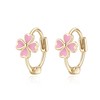 Cosol Silver Lucky Four Leaf Clover Earrings, 925 Sterling 14K