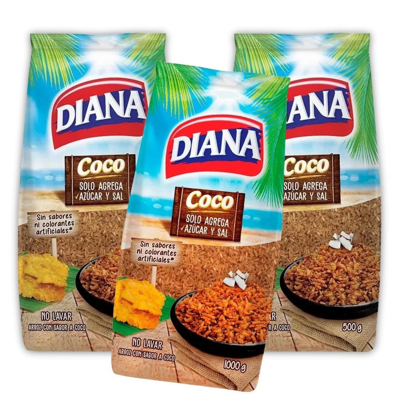 3 Pack of 52.9Oz - 1LB) Arroz de Coco Diana