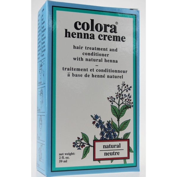 Colora Henna Cream Natural Hair Colour and Conditioner with Henna, 59ml, Brown