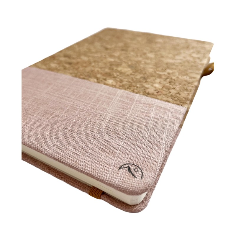Nordura Notebook A5, High-Quality Linen & Cork Hardcover, Notebook, Unlined