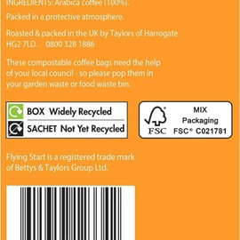 Taylors of Harrogate Flying Start Coffee Bags (10 Enveloped Bags Per Pack x 3 Packs = 30 Coffee Bags)