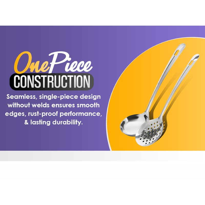 YBM Home Slotted Skimmer - Seamless One-Piece Cooking Spoon Quickly