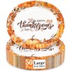 LIKAJON 50 Pcs Oval Thanksgiving Paper Plates, 12 x 10