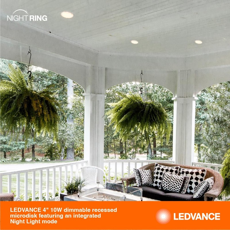 LEDVANCE 4" Night Ring Recessed Ceiling Downlight with Night Light,