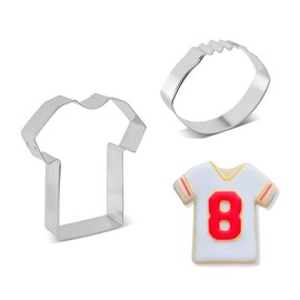 YAFIYGI Football Cookie Cutters Metal Jersey Uniform T-Shirt Shapes For Sports Competitions Cookie Cutters Kids Small Cutters for Funny Summer Cookies For Birthday Baking Food DIY Dough Biscuits Molds