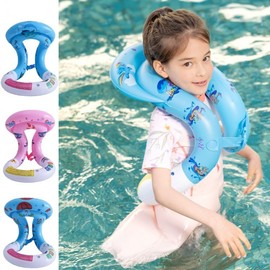 Inflatable Neck Tube Float for Kids & Adults - Swimming Aid Float L-Pink-Dolphin [Suitable for ages 14+] 10ea