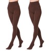 EVERSWE 2 Pairs Pack Women's Opaque Tights (XXL-3XL, Coffee)