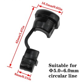 fengxiaomin Strain Relief Bushing Black Round Cable Wire Strain Relief Bush Grommet Cable Protection Cord Buckle (6N-4, 20PCS)
