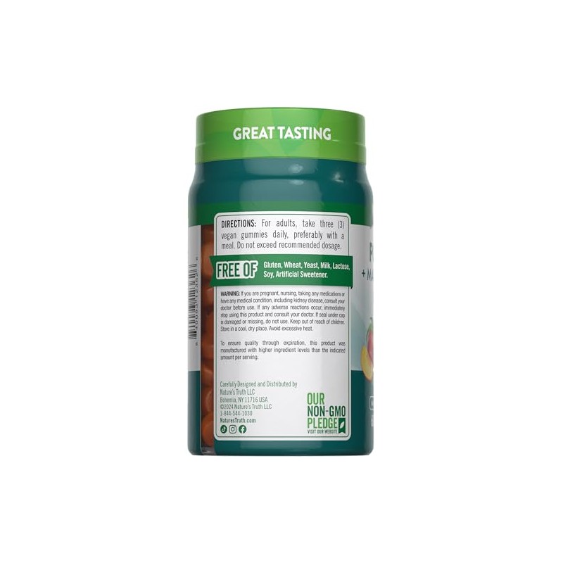 Natures Truth Citrato de Potasio Magnesio 60 Gomitas Veganas Suplemento