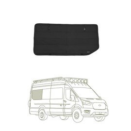 VanEssential Insulated Blackout Window Cover Designed for Ford Transit High/Medium Roof Full Plastic Trim 148 Extended Length Rear Qtr RH (Passenger Side) Window - Black