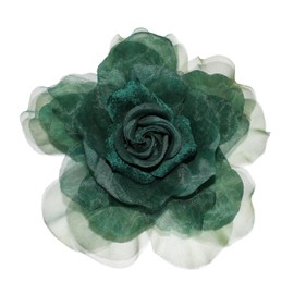 8 in rose fabric flower brooch pin,oversized flower corsage brooch, for women and men, weddings,parties and dresses (green)