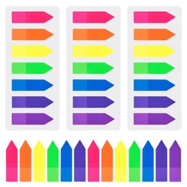 KYVIAUM 840 Pieces Colored Page Markers Sticky, 7 Color Index Tabs Labels Sticky Notes Flags Page Makers, Fluorescent Page Markers, 6 Sets
