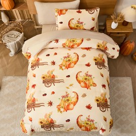 Cottolester Twin Size Comforter Thanksgiving Comforters for Boys&Girls