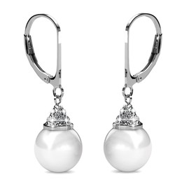 Freshwater Cultured Pearl Earrings Leverback Dangle Stud Pearl Earrings for Women 18K Gold Plated 925 Sterling Sliver Gift for Women Mother Dainty Gold Star Earrings Gift for Women Mother Dainty Gold Star Earrings (DES0260)