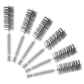 Moicstiy 6 cepillos de alambre de acero inoxidable de 19 mm, cepillo de alambre trenzado con vástago hexagonal de 1/4 pulgadas para limpiar tubos, óxido, rodamientos