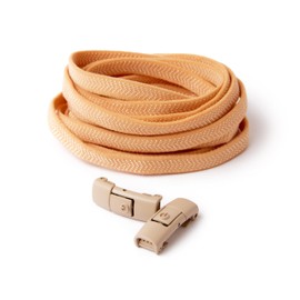 TEEZY No Tie Shoe Laces for Trainers | Premium Elastic Weave & Quick Lock Buckle | Flat Shoe Laces For Adults & Kids | Elastic Shoelaces Black White Beige Laces No Tie | ACCELERATOR (Light Coffee)