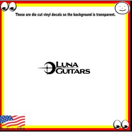 Luna Guitars Vinyl Cut Decal Sticker Logo For Car Truck Van Guitar Case - White