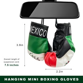 NYTKL 1 Pair Mini Boxing Gloves for Car Mirror, Novelty Miniature Punching Gloves Automobile Mirror Hanging Accessories, Christmas Ornament Hanging Decoration for Home & Car Use (Mexico)