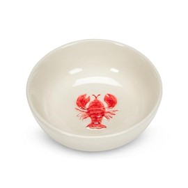 Abbott Collection Mini plato con langosta - cuenco de gres, marfil/rojo (3 pulgadas de profundidad)