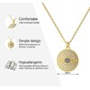 Evil Eye Gold Necklace with Crystal Pendant, 18K Gold Plated