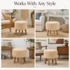 Wimarsbon Pouf Ottoman, Round Footstool with 4 Wood Leg, Handmade