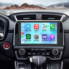 4G+64G Android 14 Double Din Car Stereo for Honda CRV 2017-2021 with Wireless Carplay & Android Auto, 9 Inch IPS Touchscreen Car Radio Head Unit w/GPS Navi Bluetooth WiFi FM Mirror Link Backup Camera