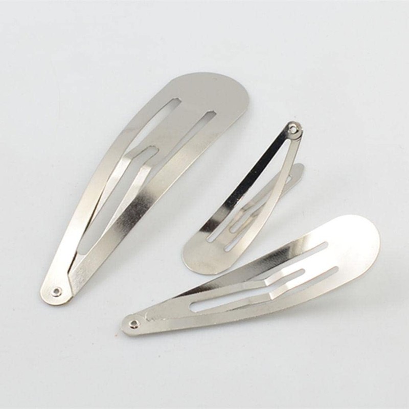 perfeclan 10/50er Silber Metall Haarclips mit Wassertropfenform, silber, 9cm 10pcs