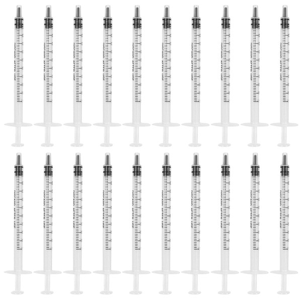 20Pcs 1Ml Plastic Syringes Measuring Syringe No Needle Syringe Reusable