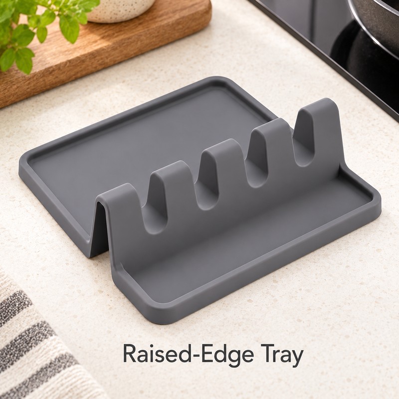 Silicone Spoon Rest for Kitchen Countertops – Non-Slip Utensil Holder