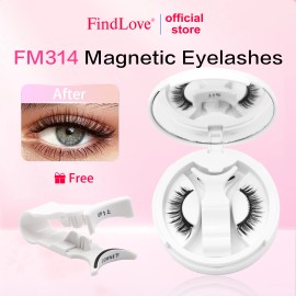 Professionally Manufactured Magnetic Eyelashes Wispy Look No Glue Needed Reusable False Eyelash Kits for Daily Use and SalonStyle: Natural Long, color: FM315, package: box