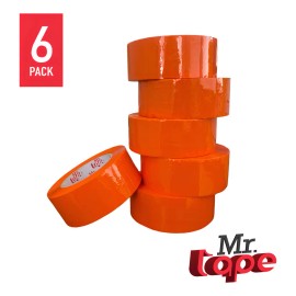 Cinta Adhesiva Acrílica Naranja Mr Tape 48mmx150m Pack 6 Empaque Resistente
