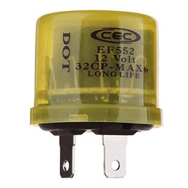 CEC Industries EF552/536 12V Heavy Duty 2-Pin Electronic Flasher Relay for Incandescent Bulbs (1-Pack)