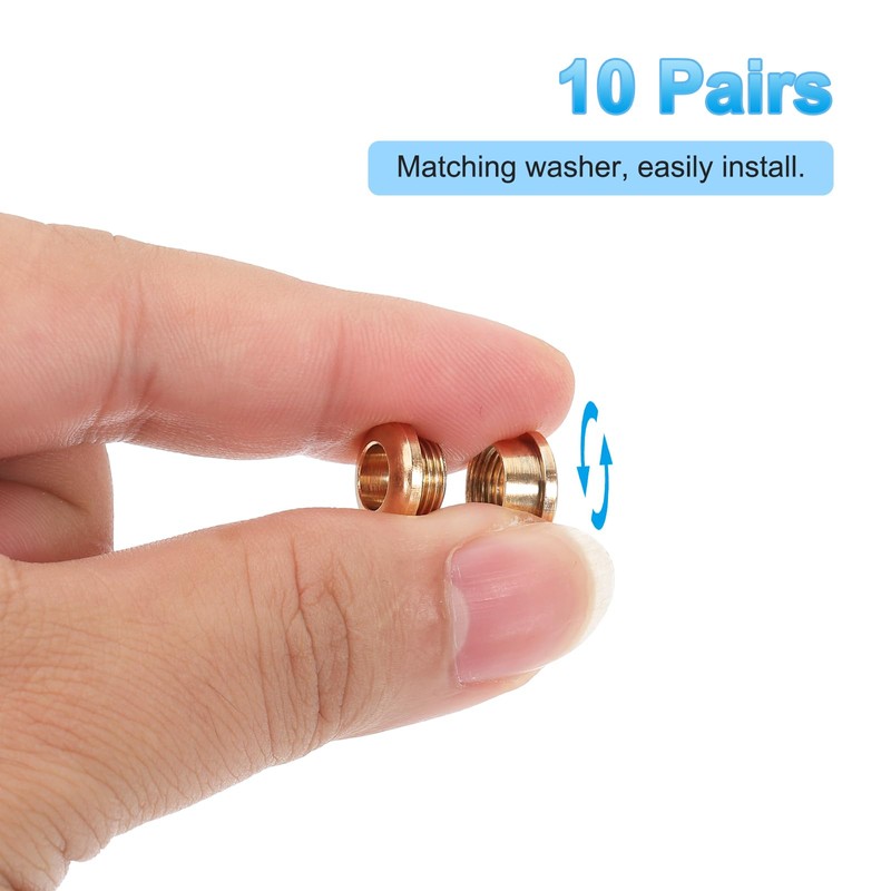 PATIKIL 5 mm (1/5 inch) Solid Brass Hole Eyelets, 10